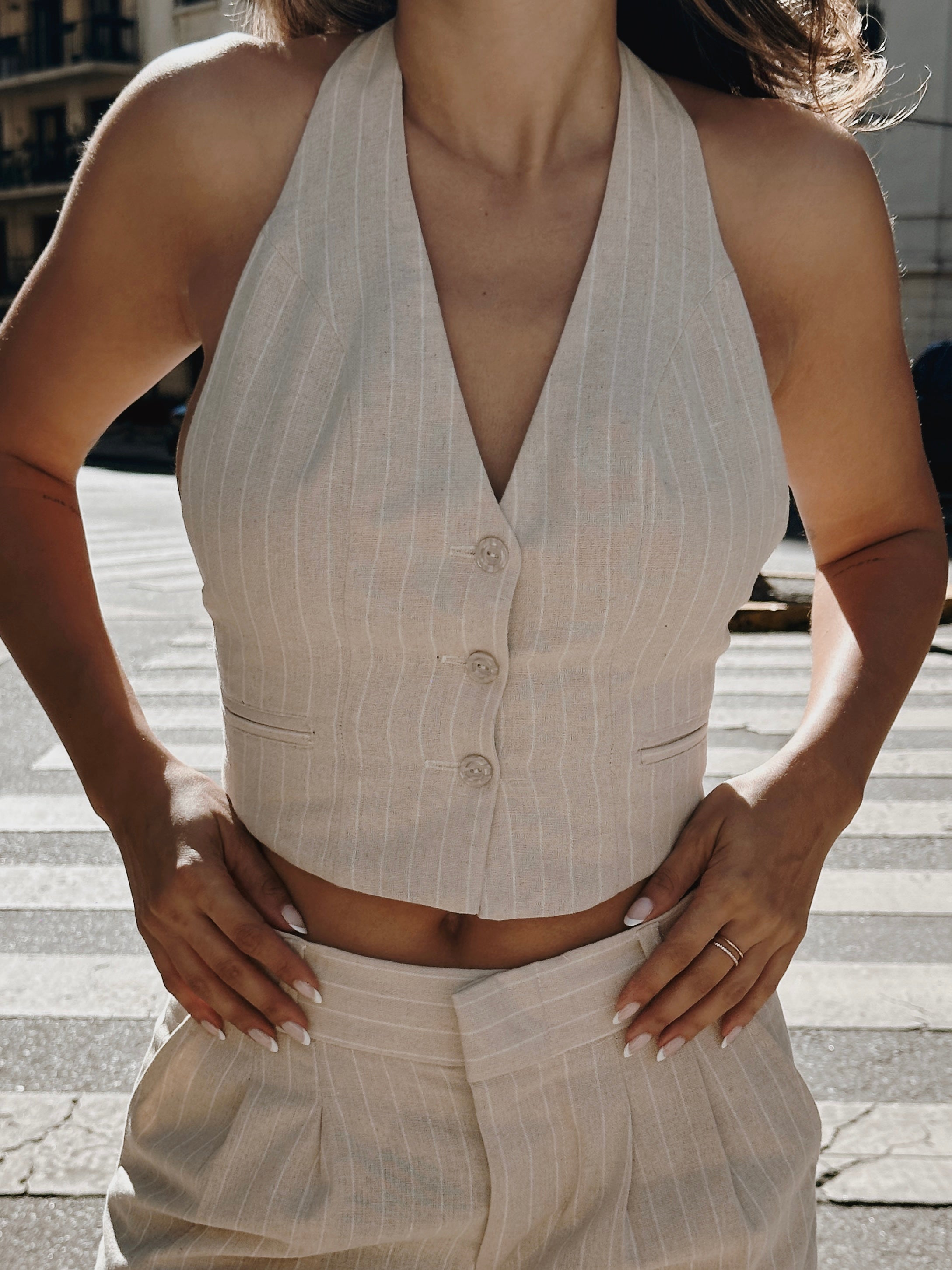 Chaleco Charlotte - Pinstripe