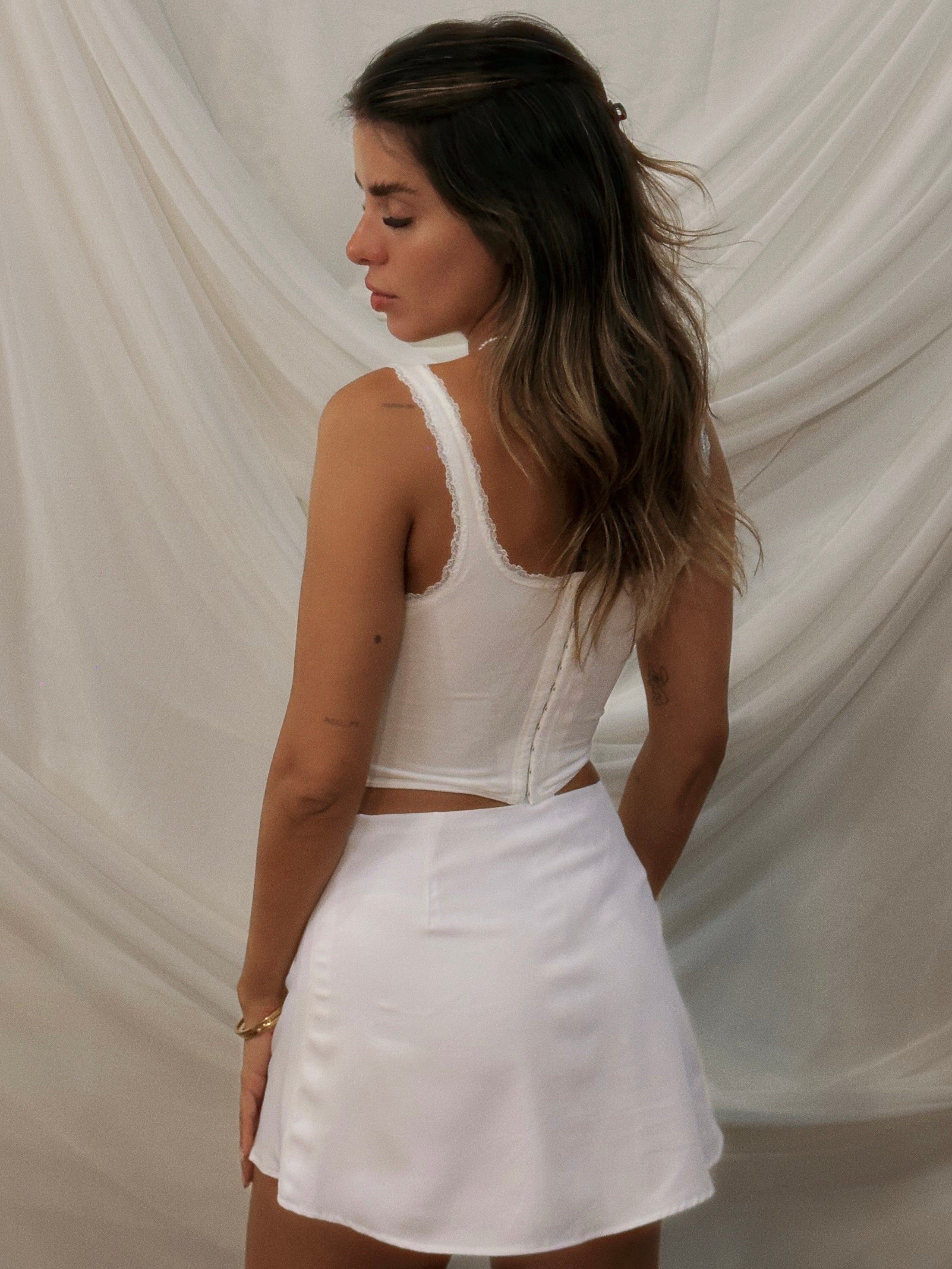 Macca Mini Skirt - White