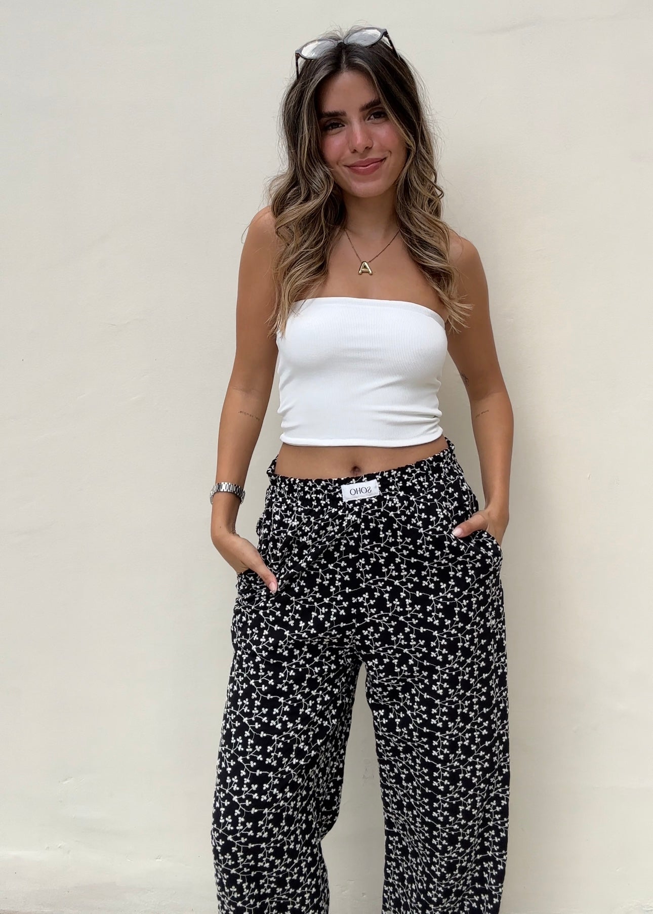 Emily Pant - Black Embroidery