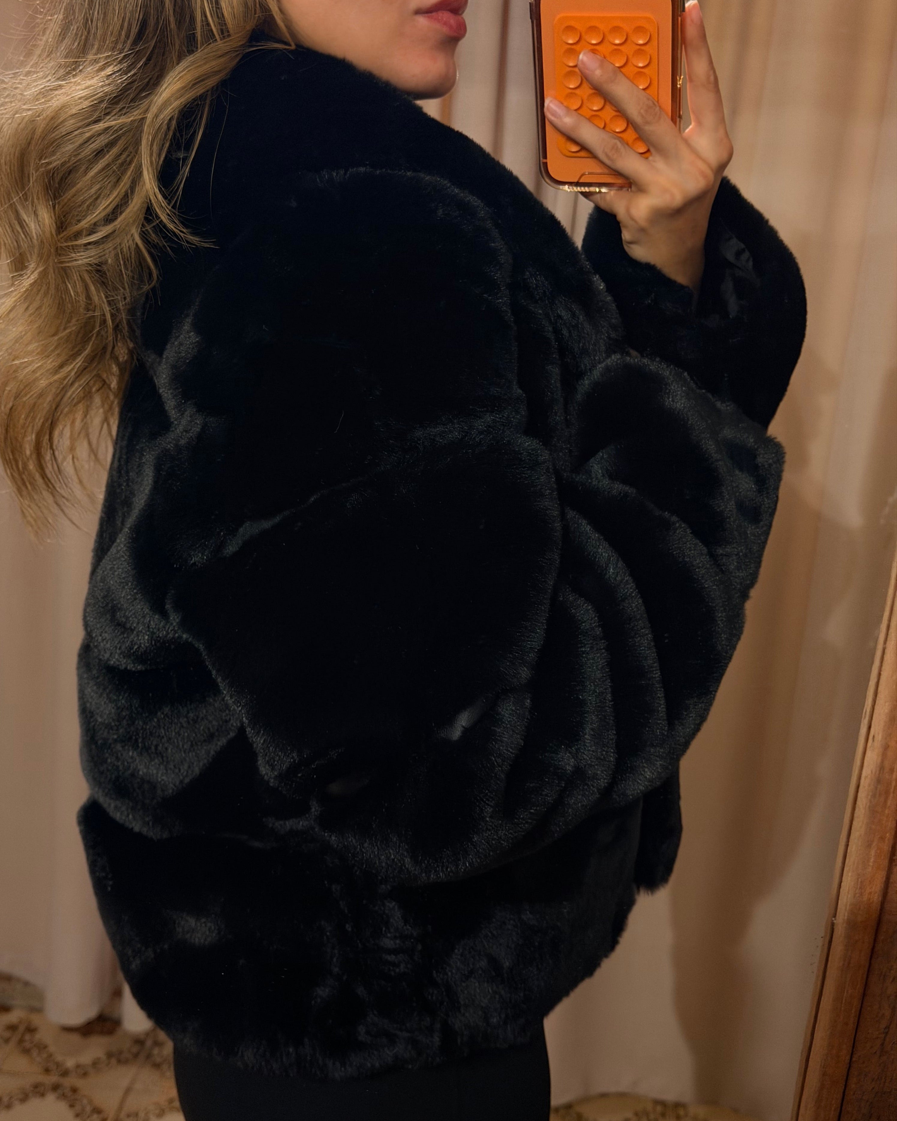 Saco Faux Fur - Black