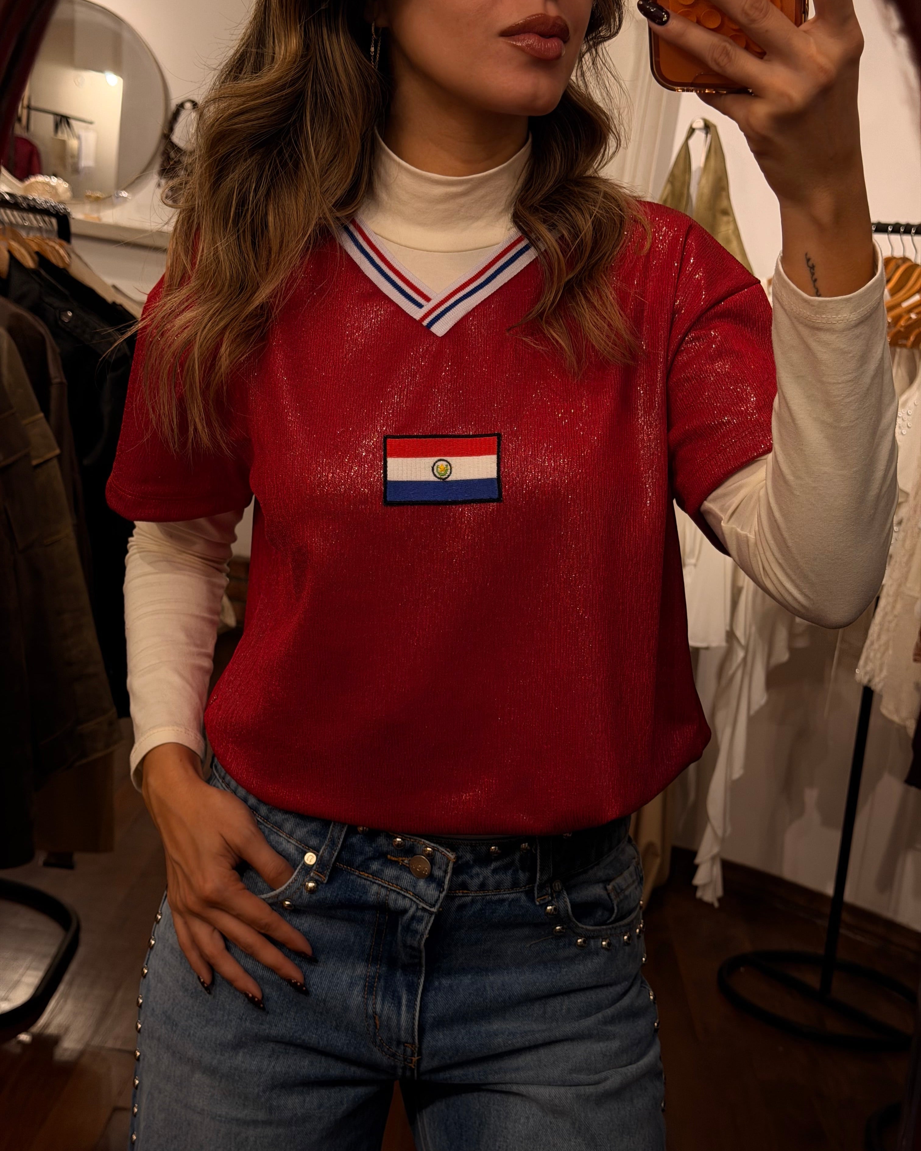 Remera Vintage Paraguay - Roja