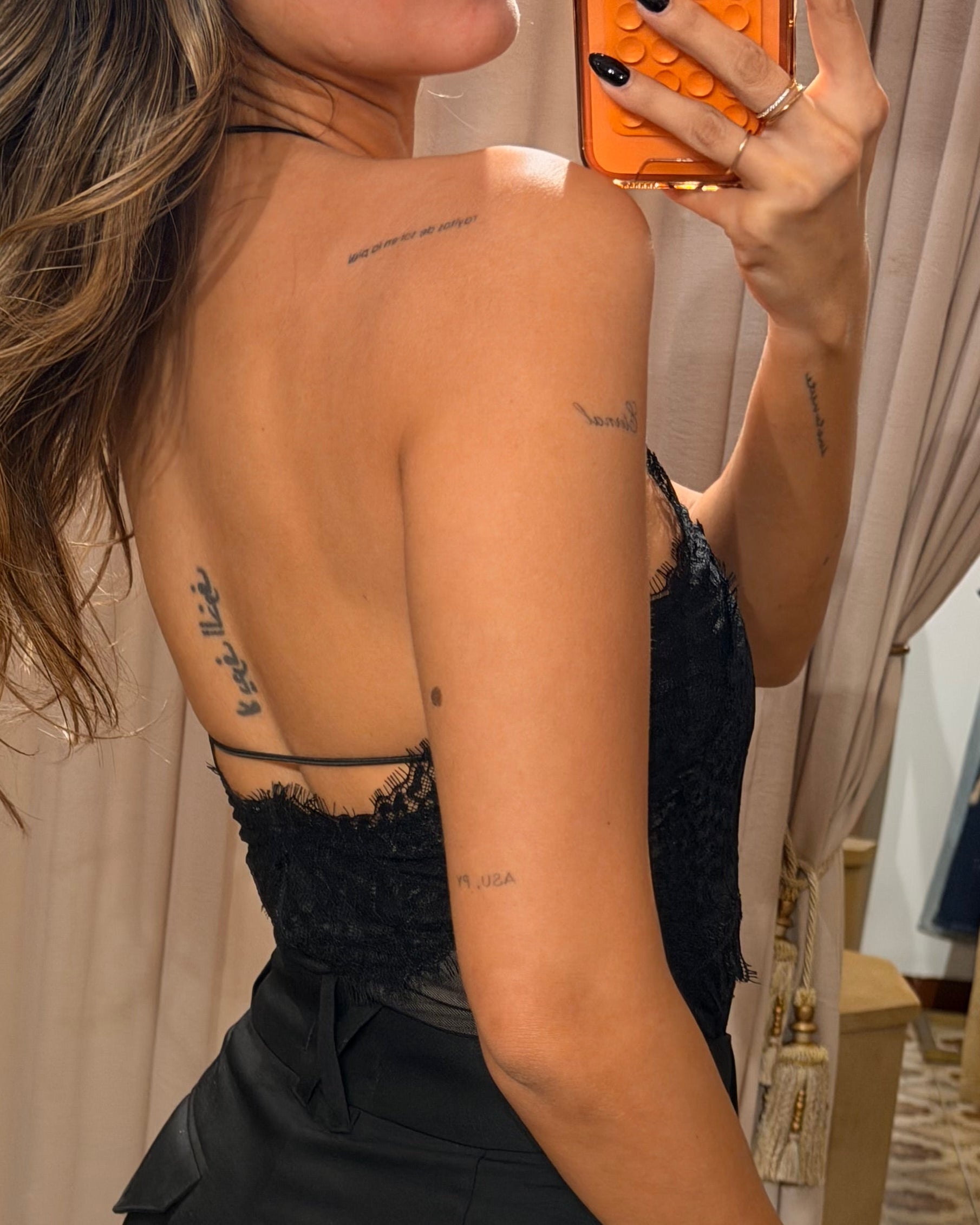 Top Halter Lace - Black