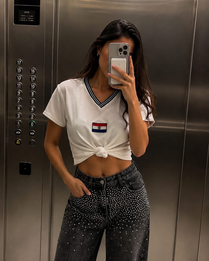 Remera Vintage Paraguay - Blanca