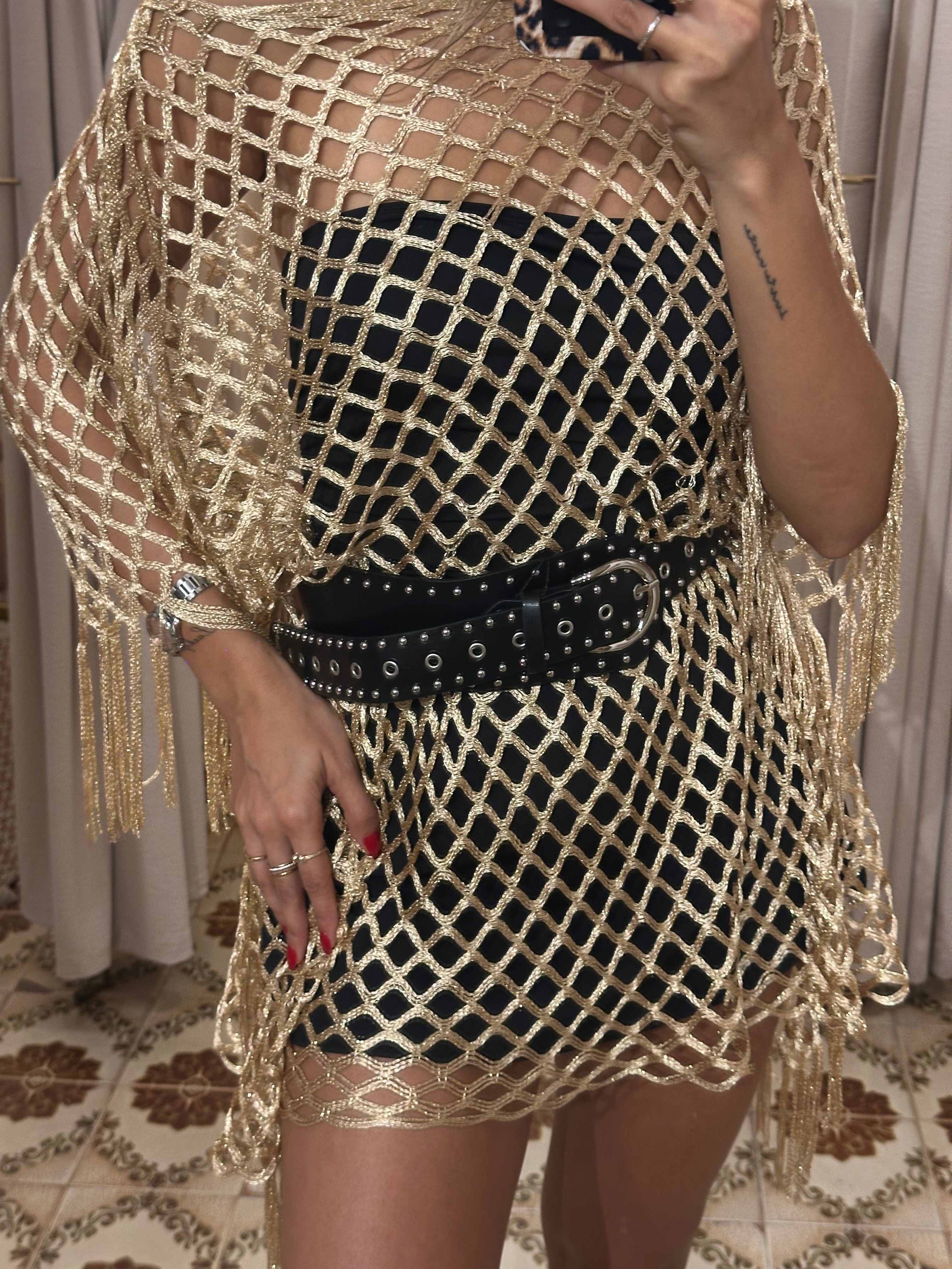 Golden Knit Poncho