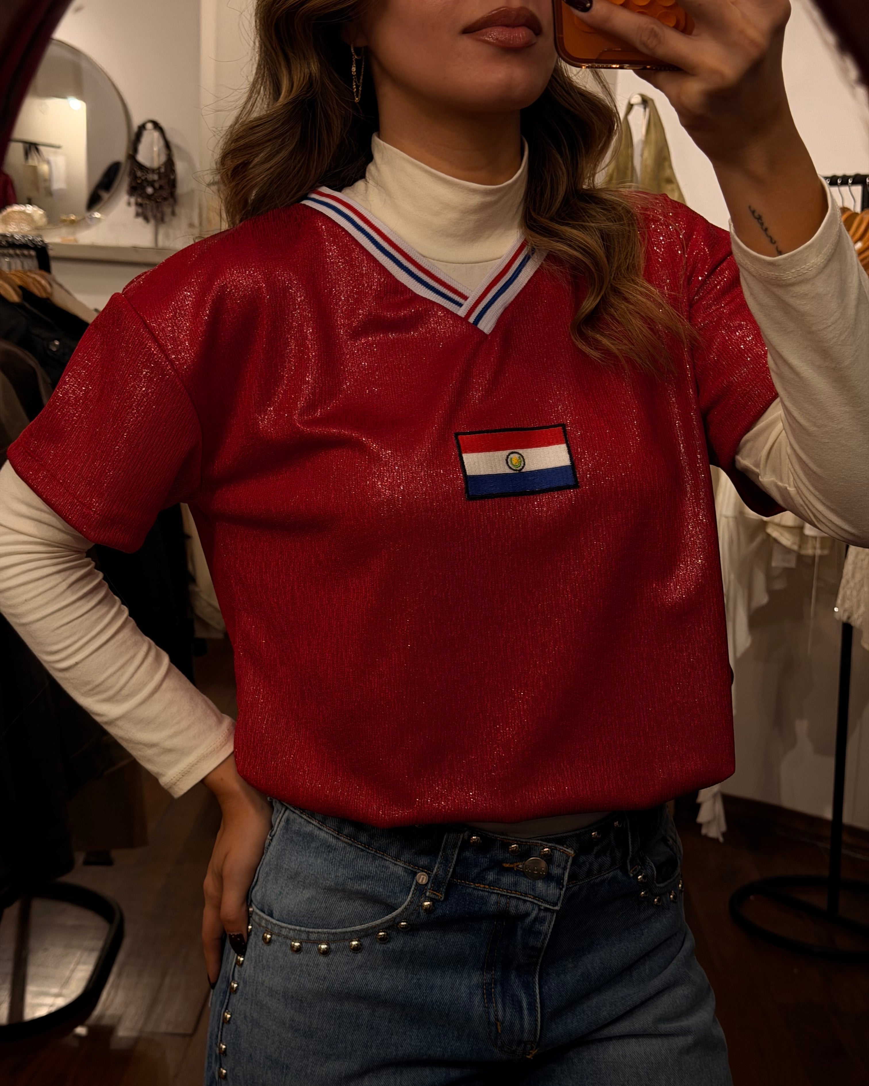 Remera Vintage Paraguay - Roja