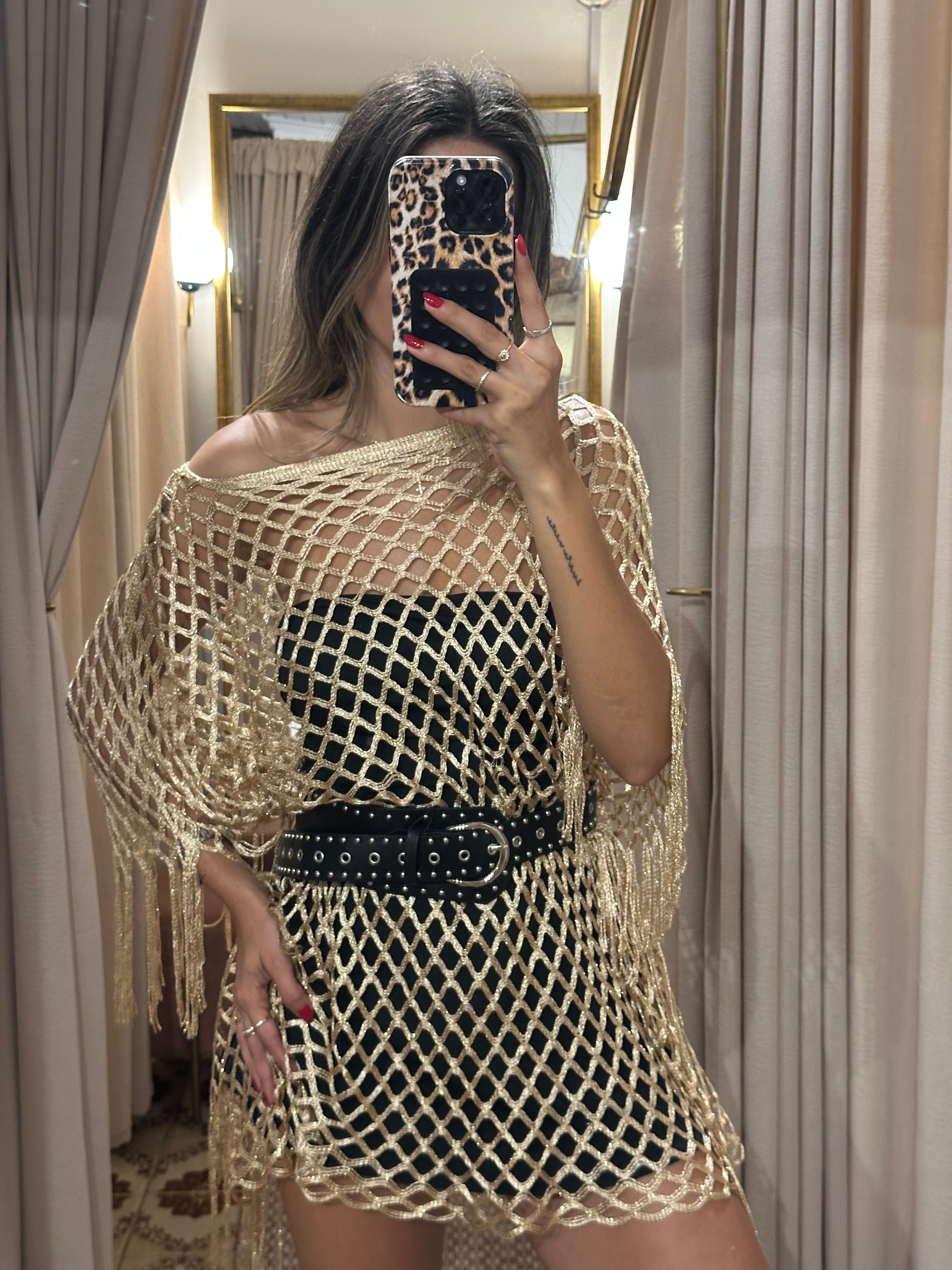 Golden Knit Poncho