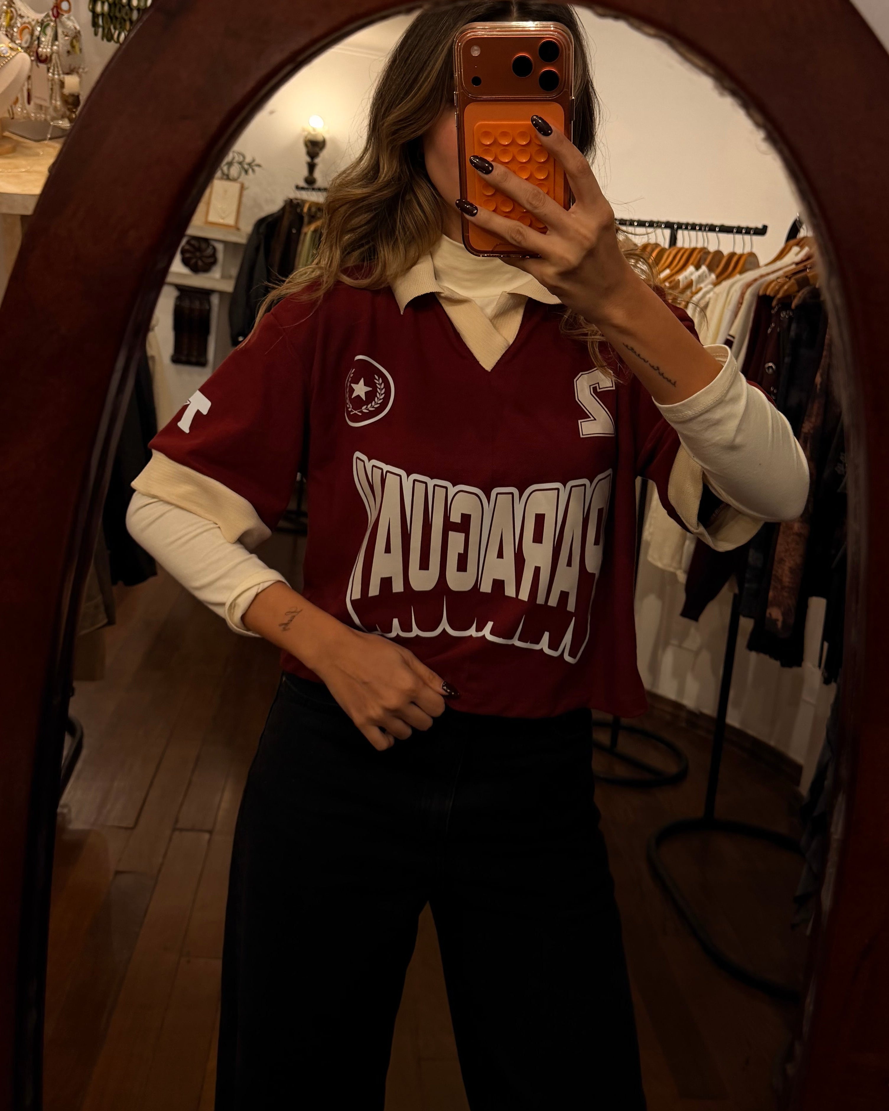 Remera Polo Paraguay Vintage - Burgundy