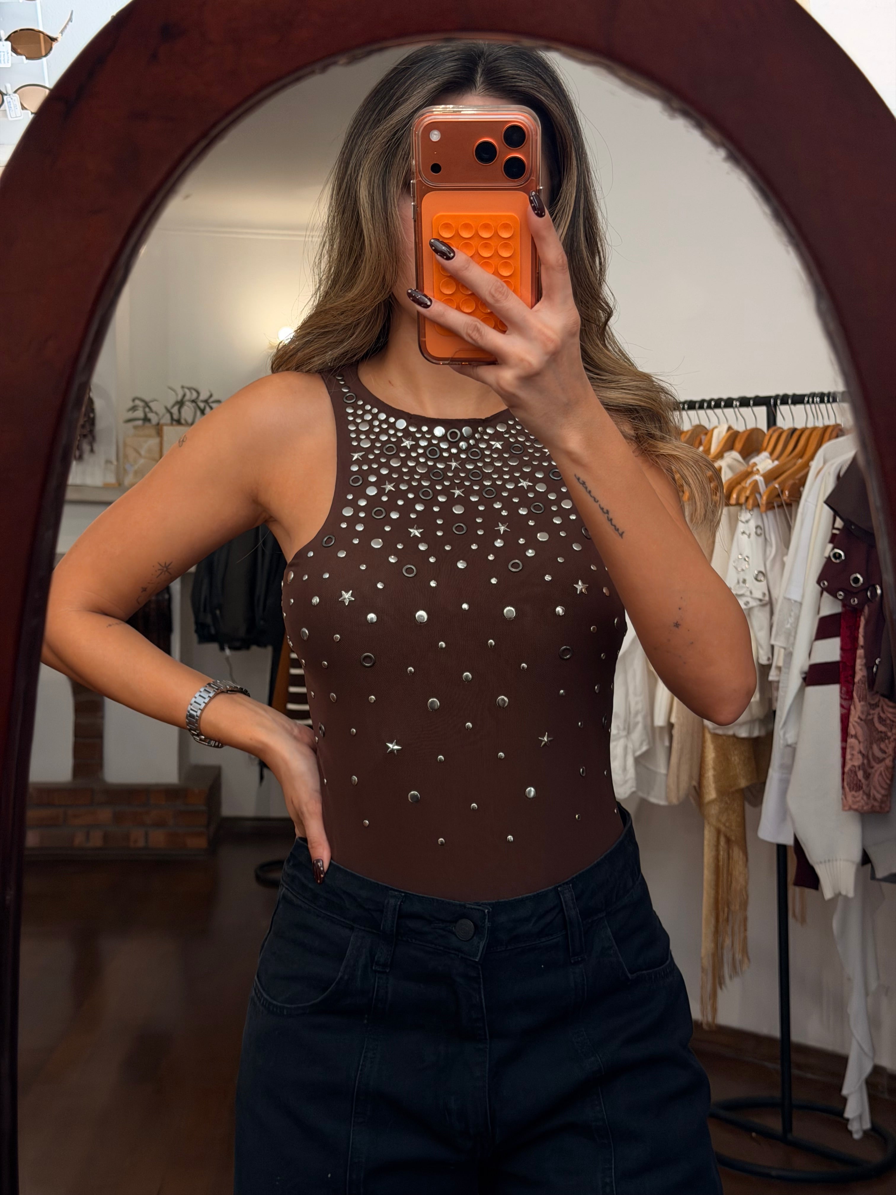 Body Studded - Brown