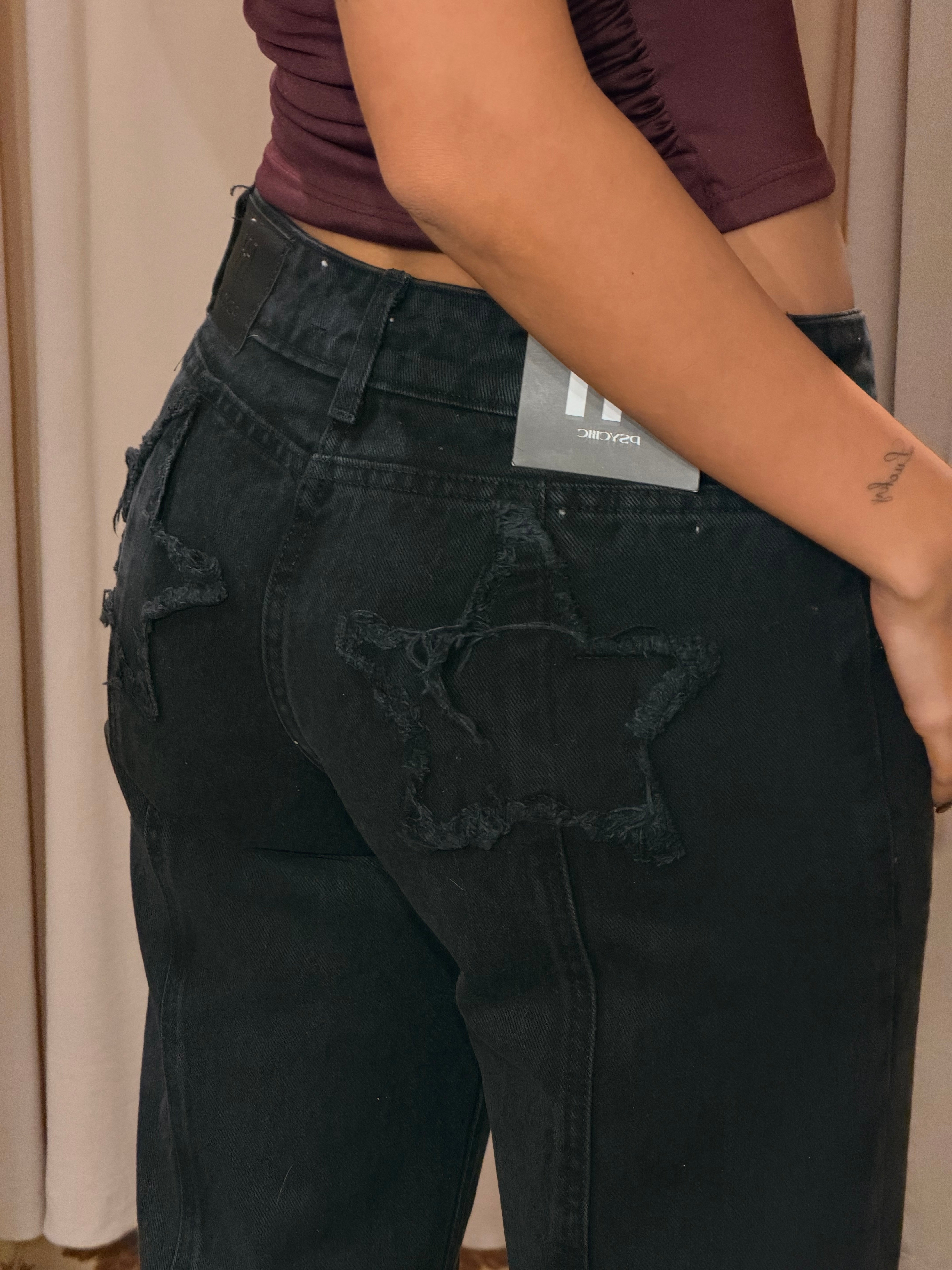 Star Low Rise Jeans - Black