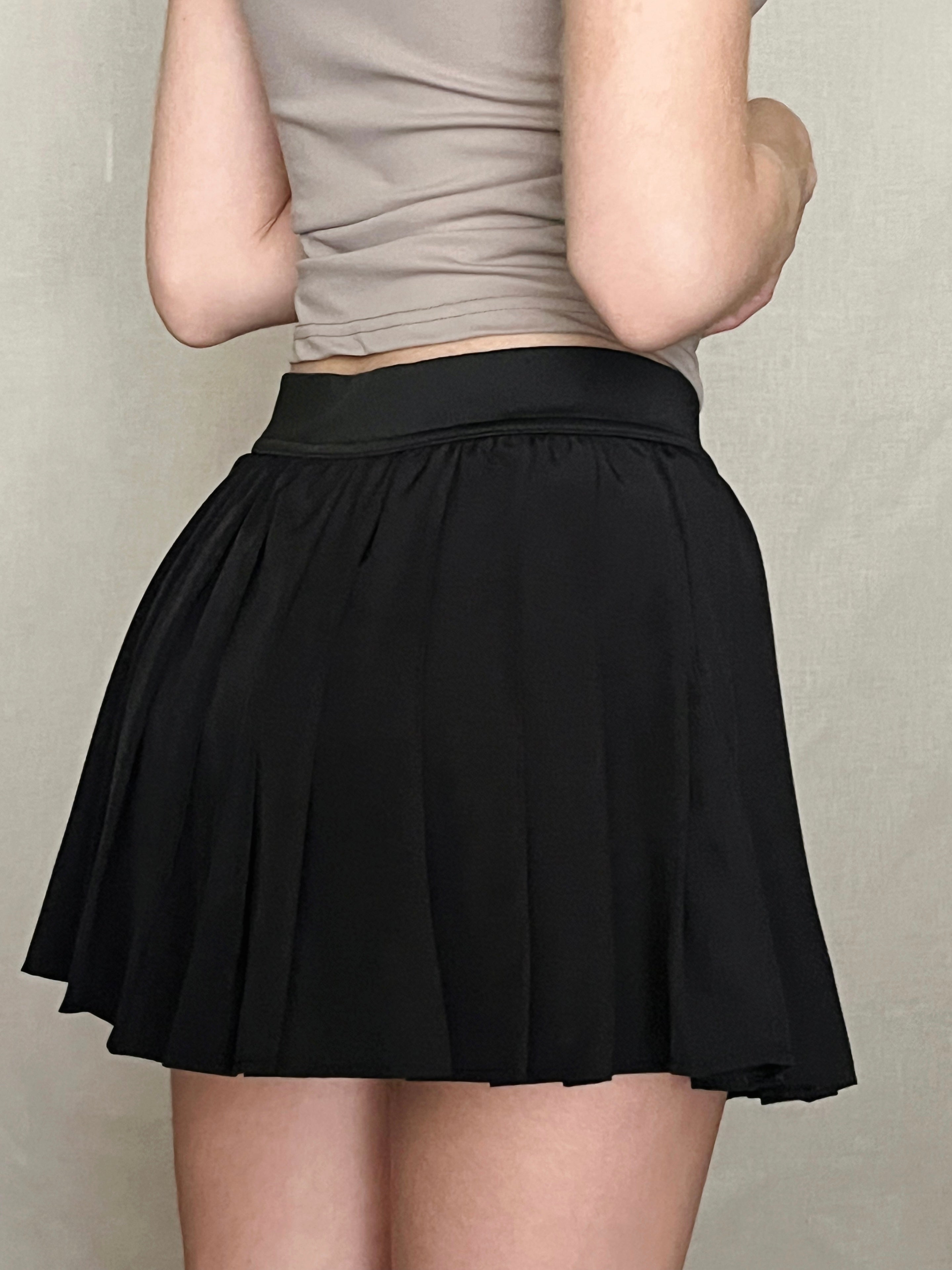 Pleated Mini Skirt - Black