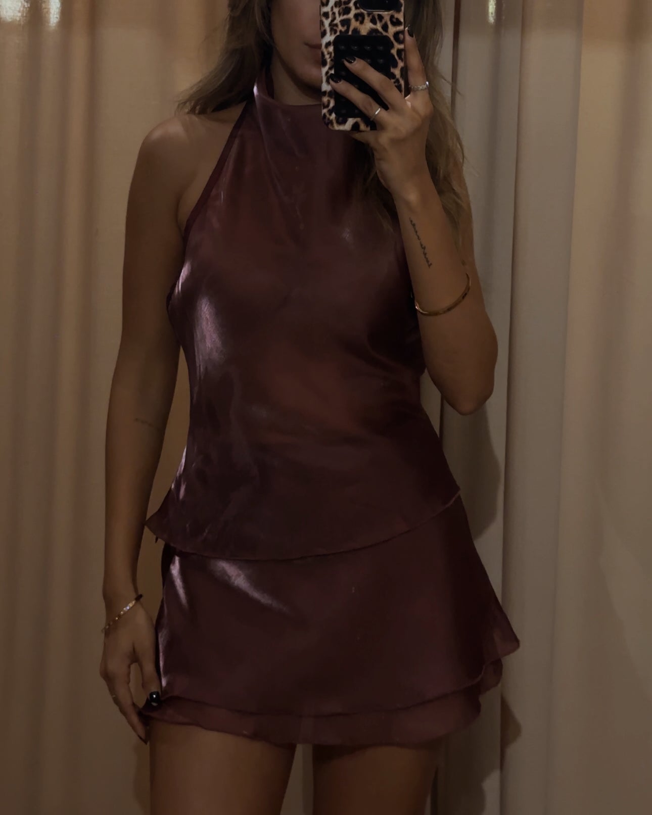 Set Sheer Metallic - Burgundy
