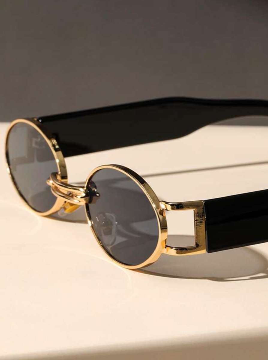 90s gold frame sunglasses - black