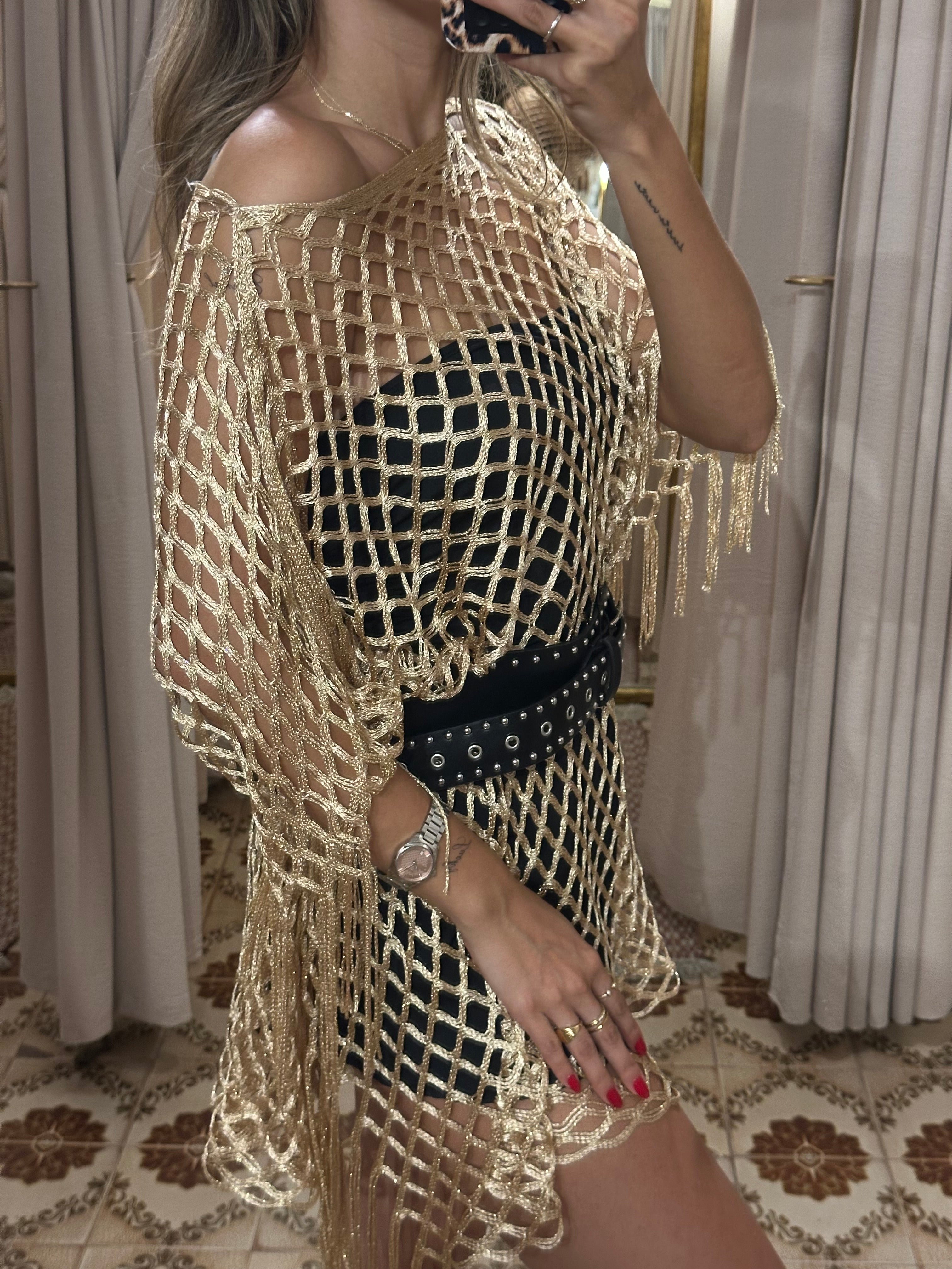 Golden Knit Poncho