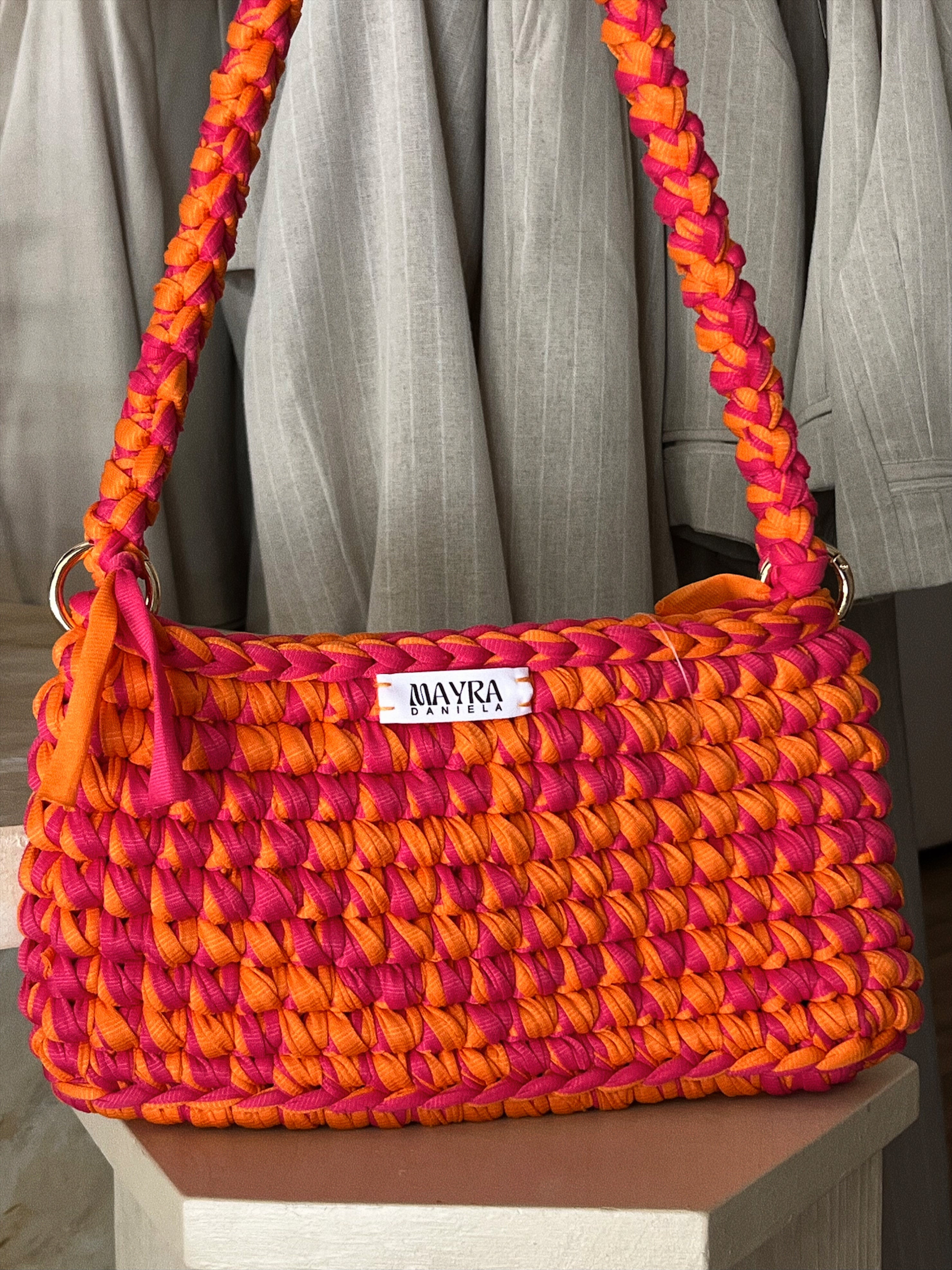 Freya Shoulder Bag - Orange/Fucsia