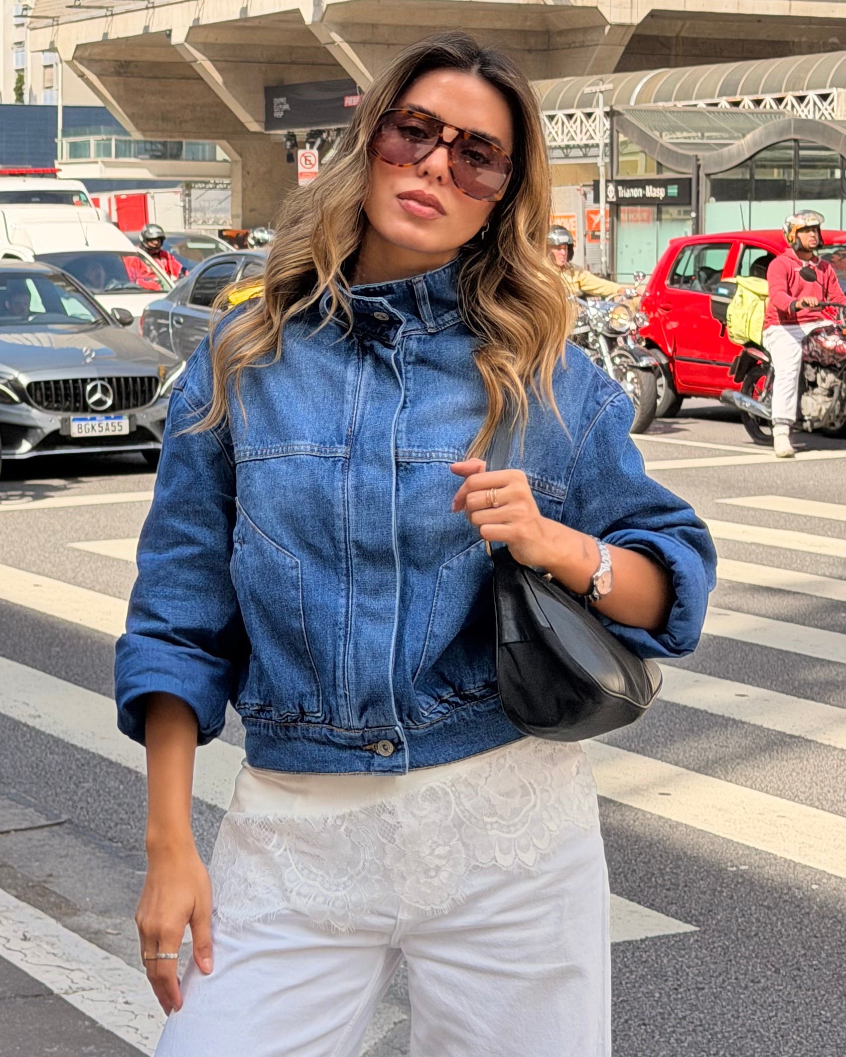 High Collar Denim Jacket