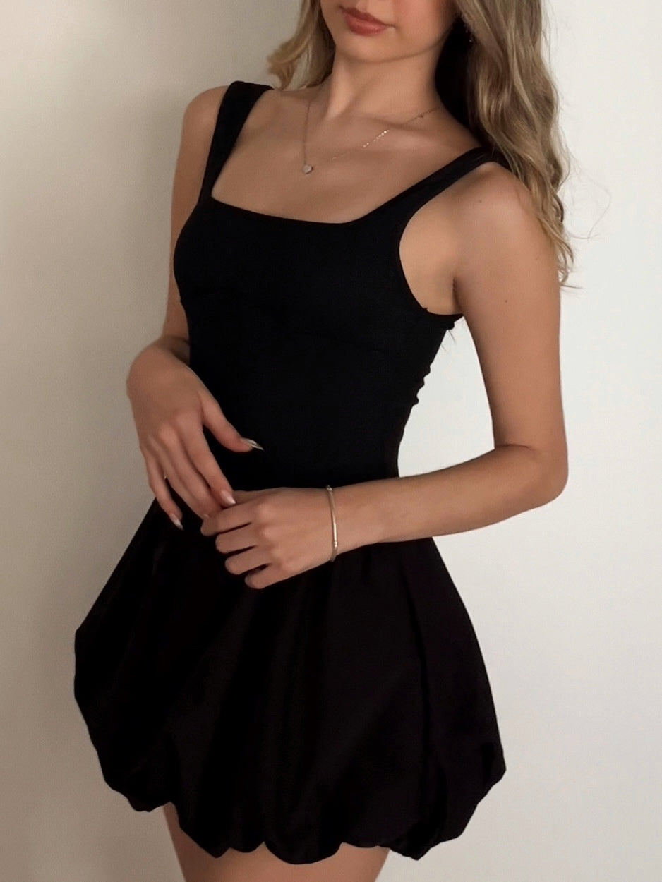 Bubble Mini Dress - Black