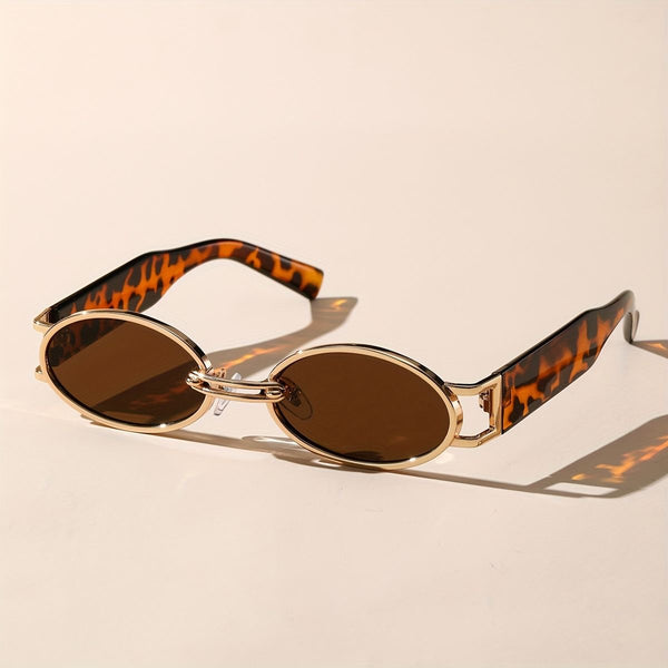 90s gold frame sunglasses - animal print