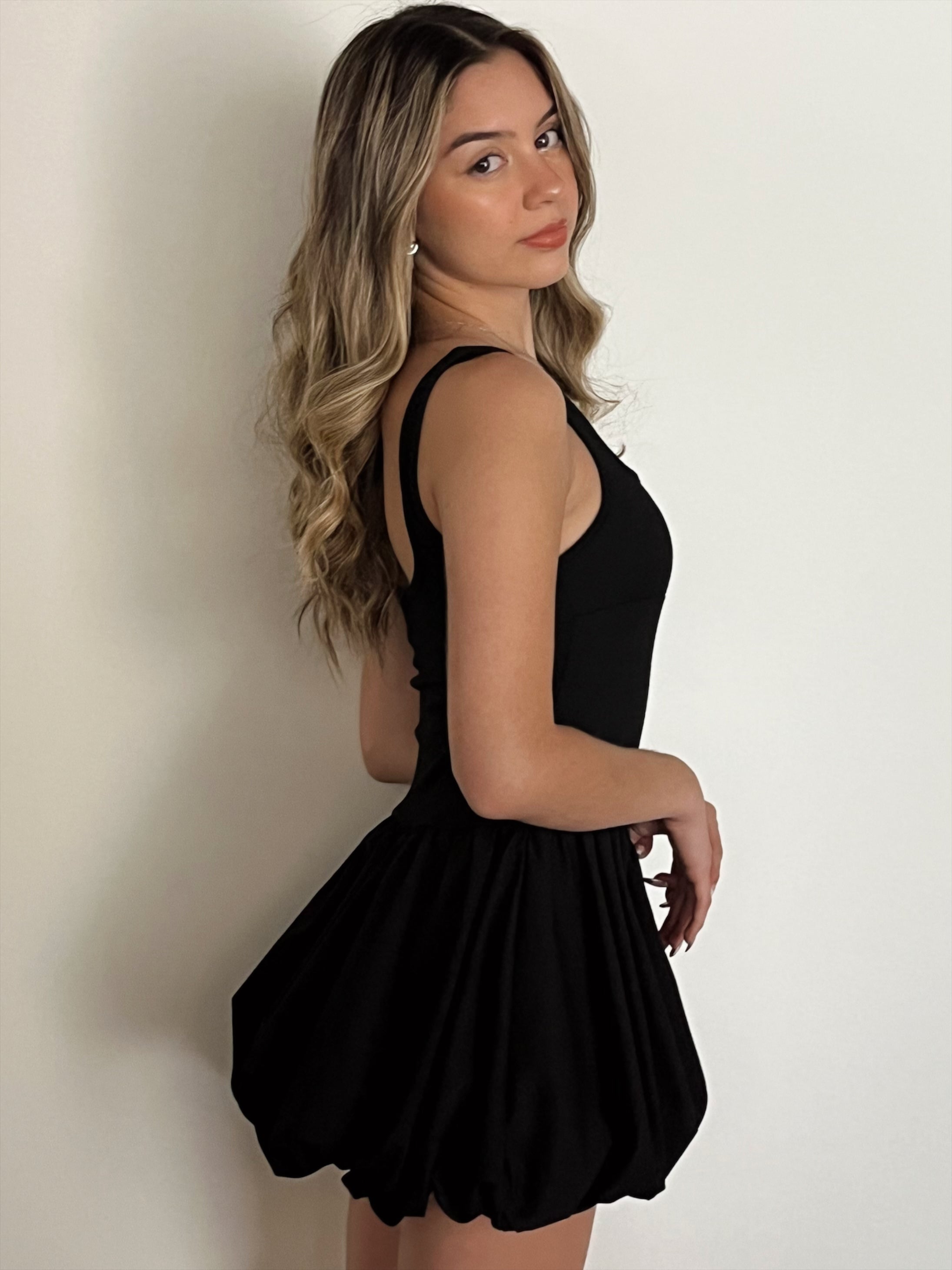 Bubble Mini Dress - Black