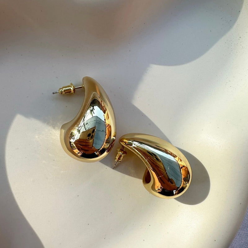 Water Drop Gold Earring XL