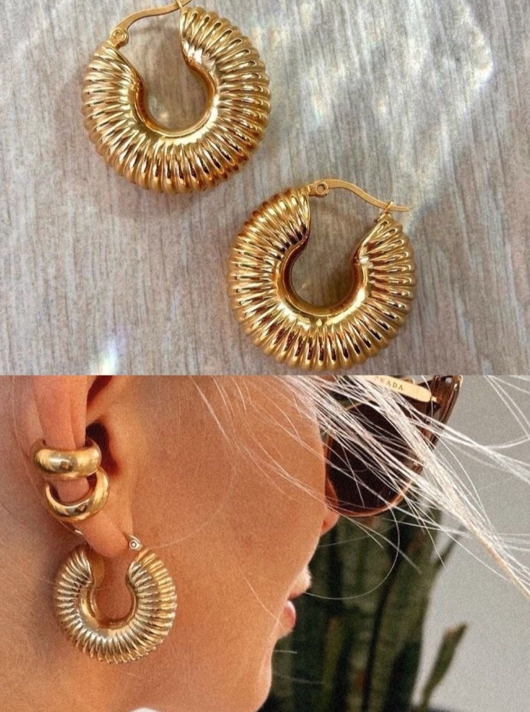 Gold Tube Hoops